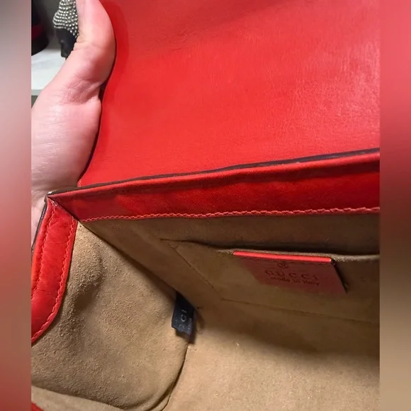 GG Supreme Monogram Padlock red and pink bag with gold chain - Picture 14 of 16